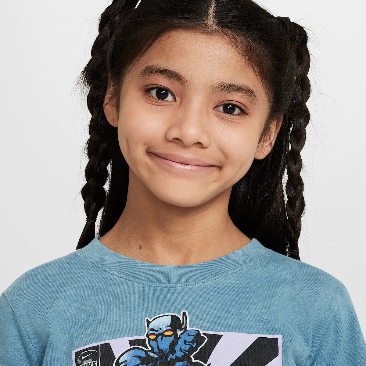 Playera para niños talla grande Nike Sportswear – Azul humeante – vista 3