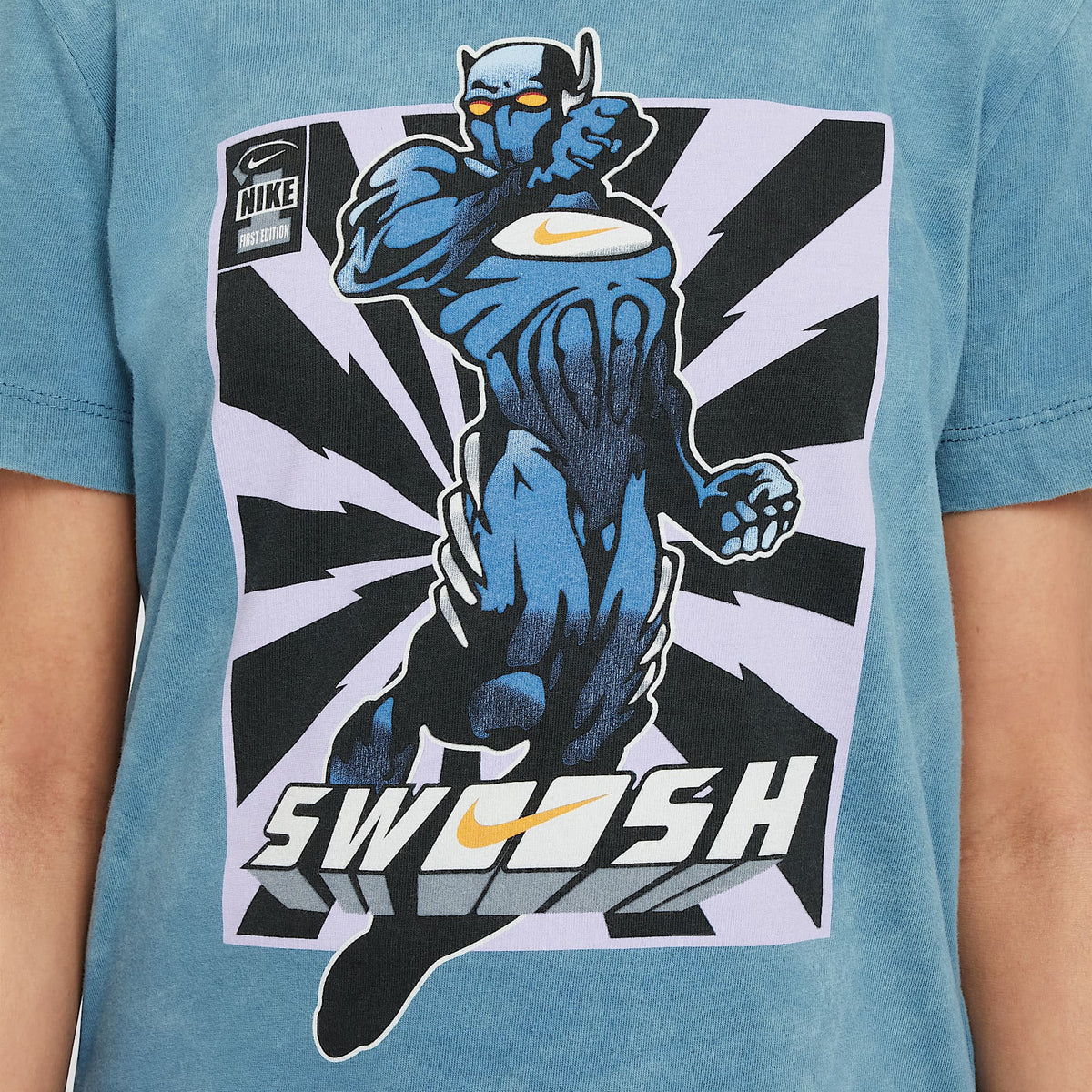 Playera para niños talla grande Nike Sportswear – Azul humeante – vista 4