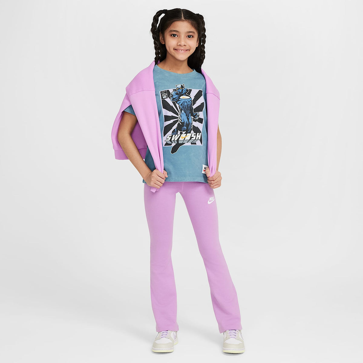 Playera para niños talla grande Nike Sportswear – Azul humeante – vista 6