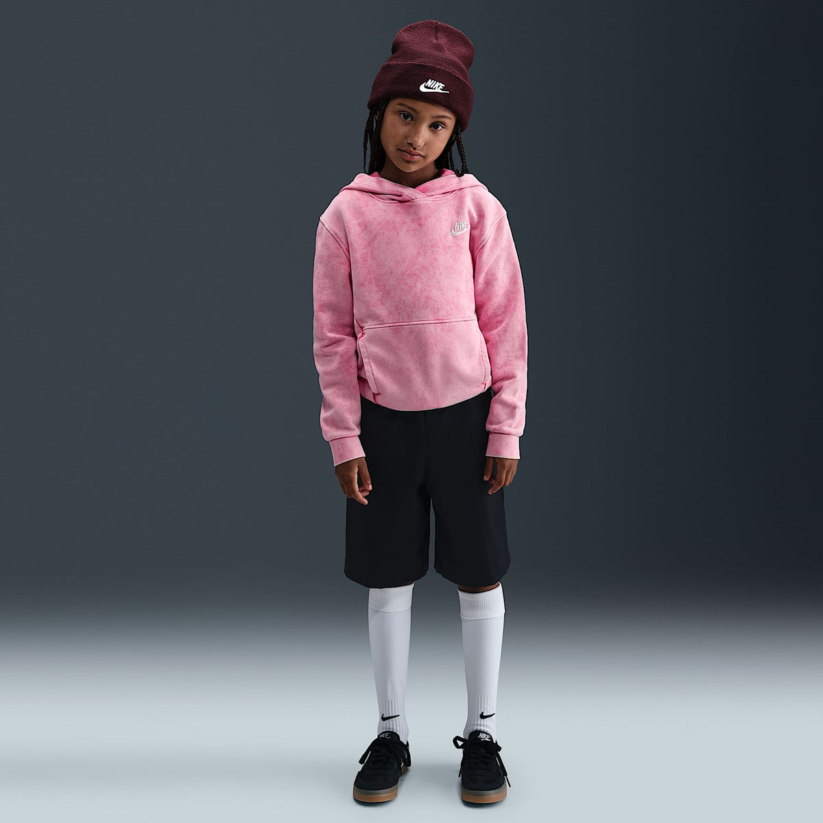 Sudadera con gorro sin cierre para niños talla grande Nike Sportswear – Rosa paleta/Blanco – vista 6