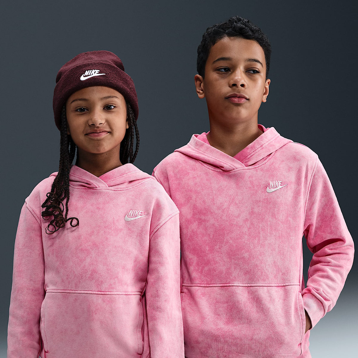 Sudadera con gorro sin cierre para niños talla grande Nike Sportswear – Rosa paleta/Blanco – vista 1