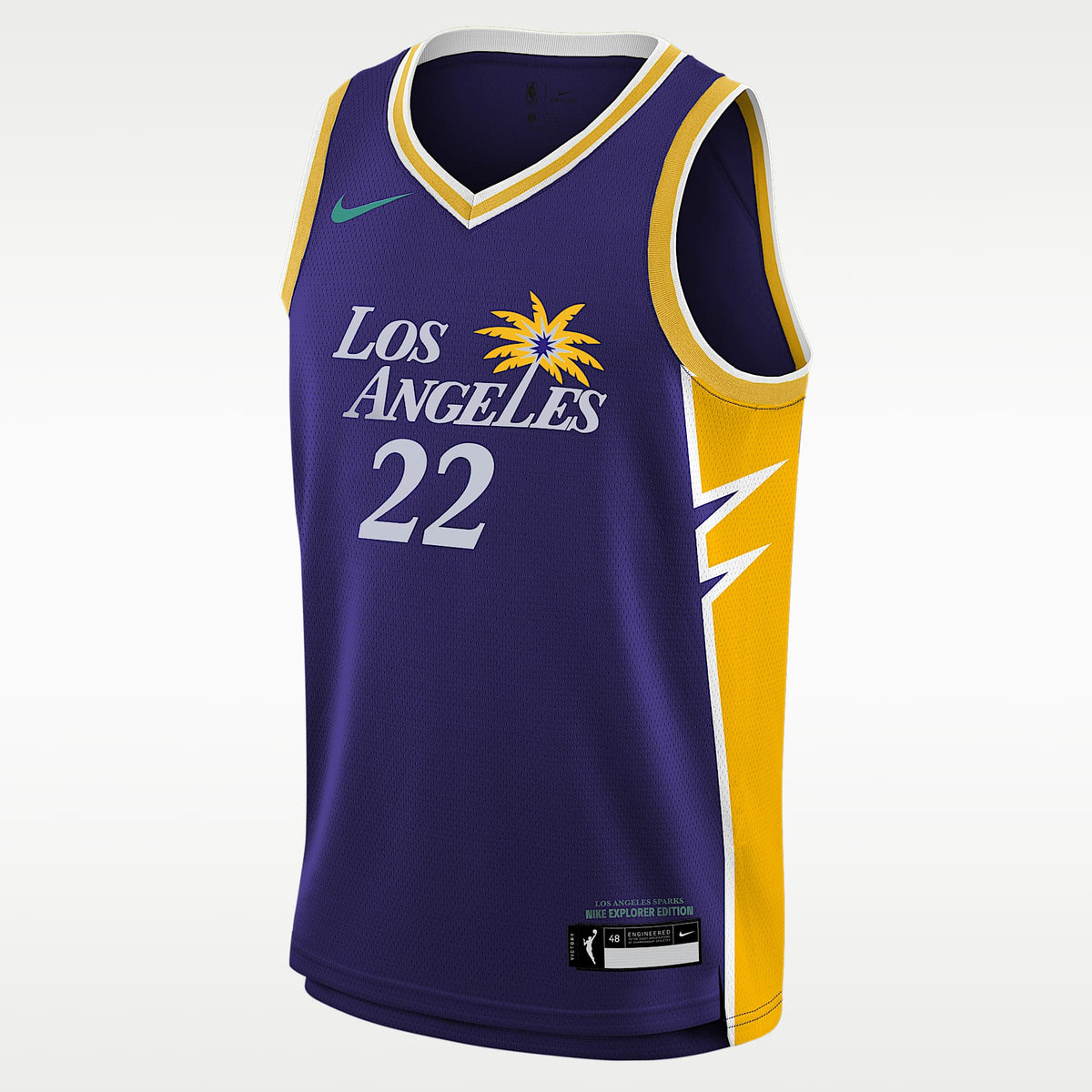 Jersey Nike Dri-FIT de la WNBA Swingman para niños talla grande Cameron Brink Los Angeles Sparks 2024 Explorer Edition – Morado campo – vista 1