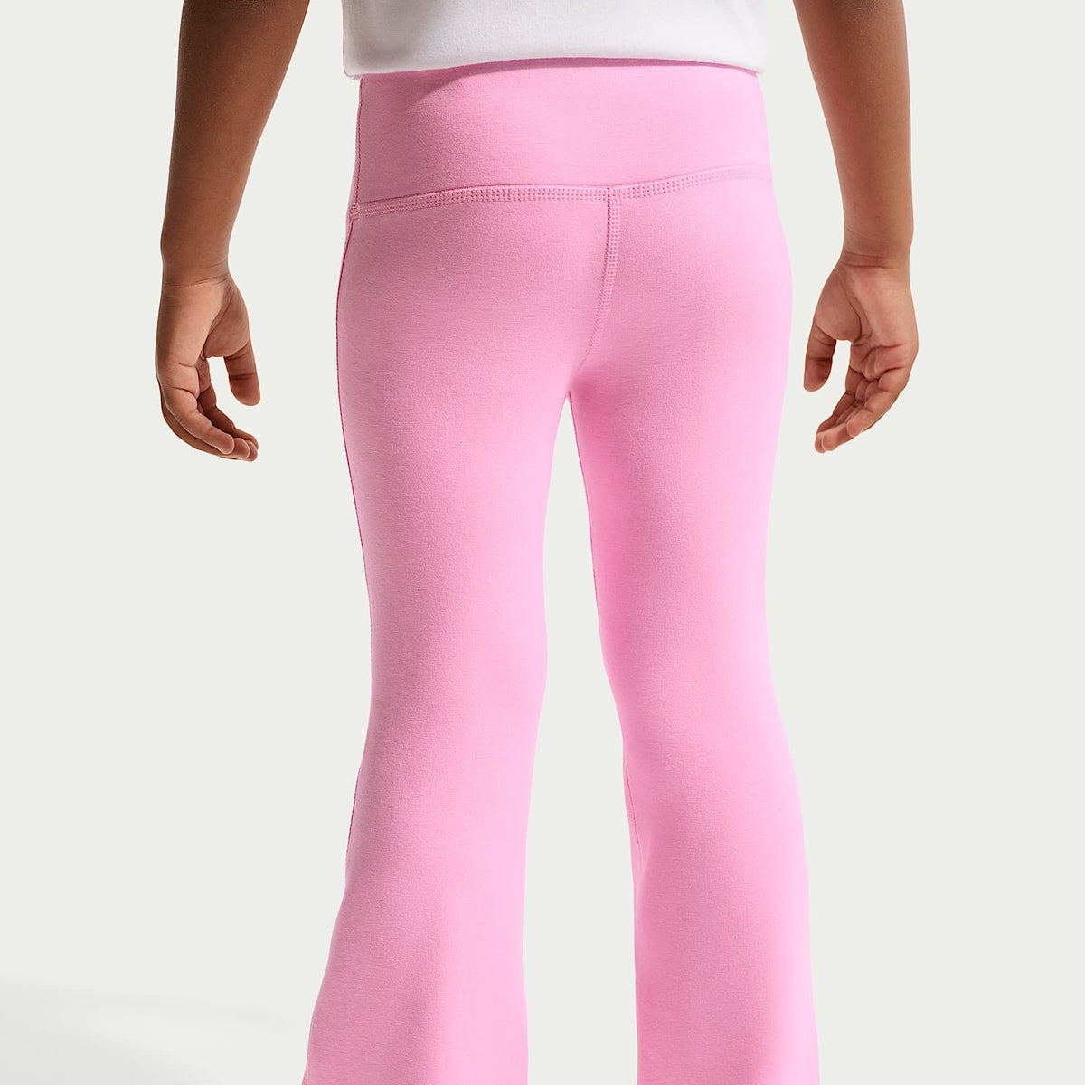 Leggings acampanados Dri-FIT para niña talla pequeña Nike – Rosa amanecer/Blanco – vista 3