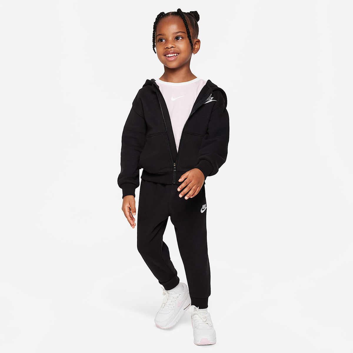 Conjunto de dos piezas Club con cierre completo para bebé (12 a 24 meses) Nike – Negro – vista 1