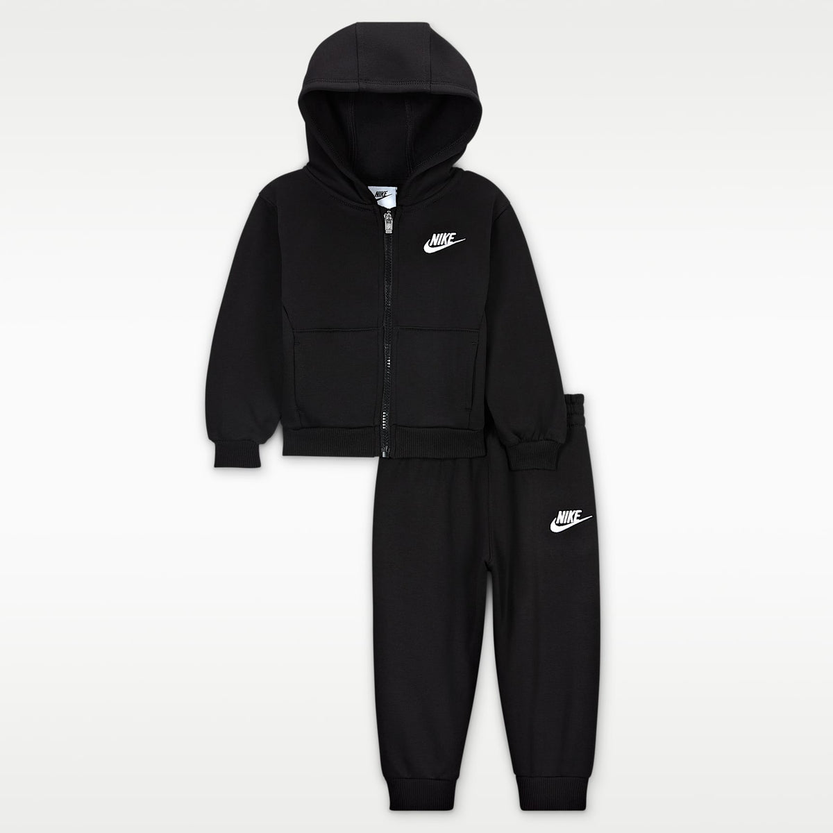 Conjunto de dos piezas Club con cierre completo para bebé (12 a 24 meses) Nike – Negro – vista 1