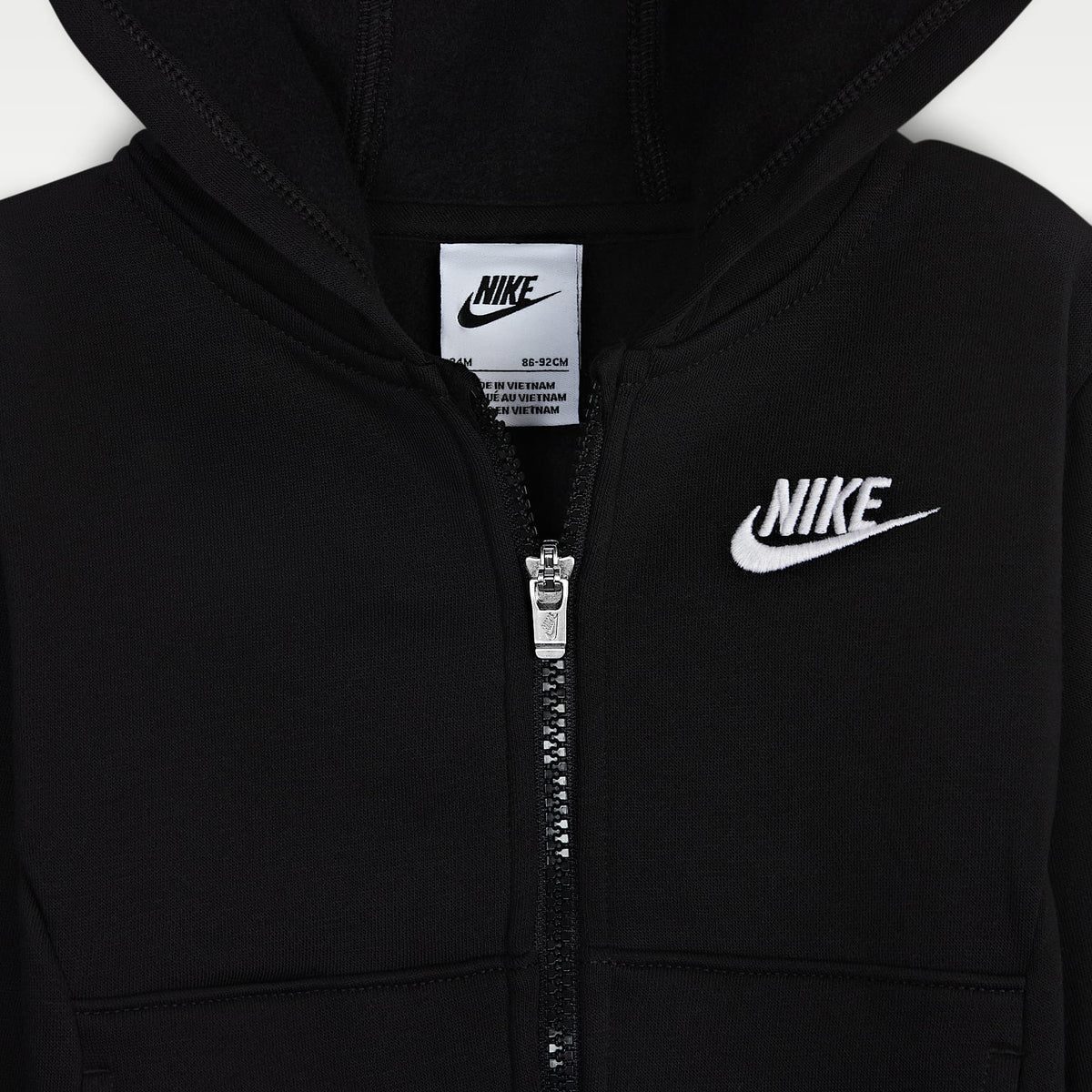 Conjunto de dos piezas Club con cierre completo para bebé (12 a 24 meses) Nike – Negro – vista 3