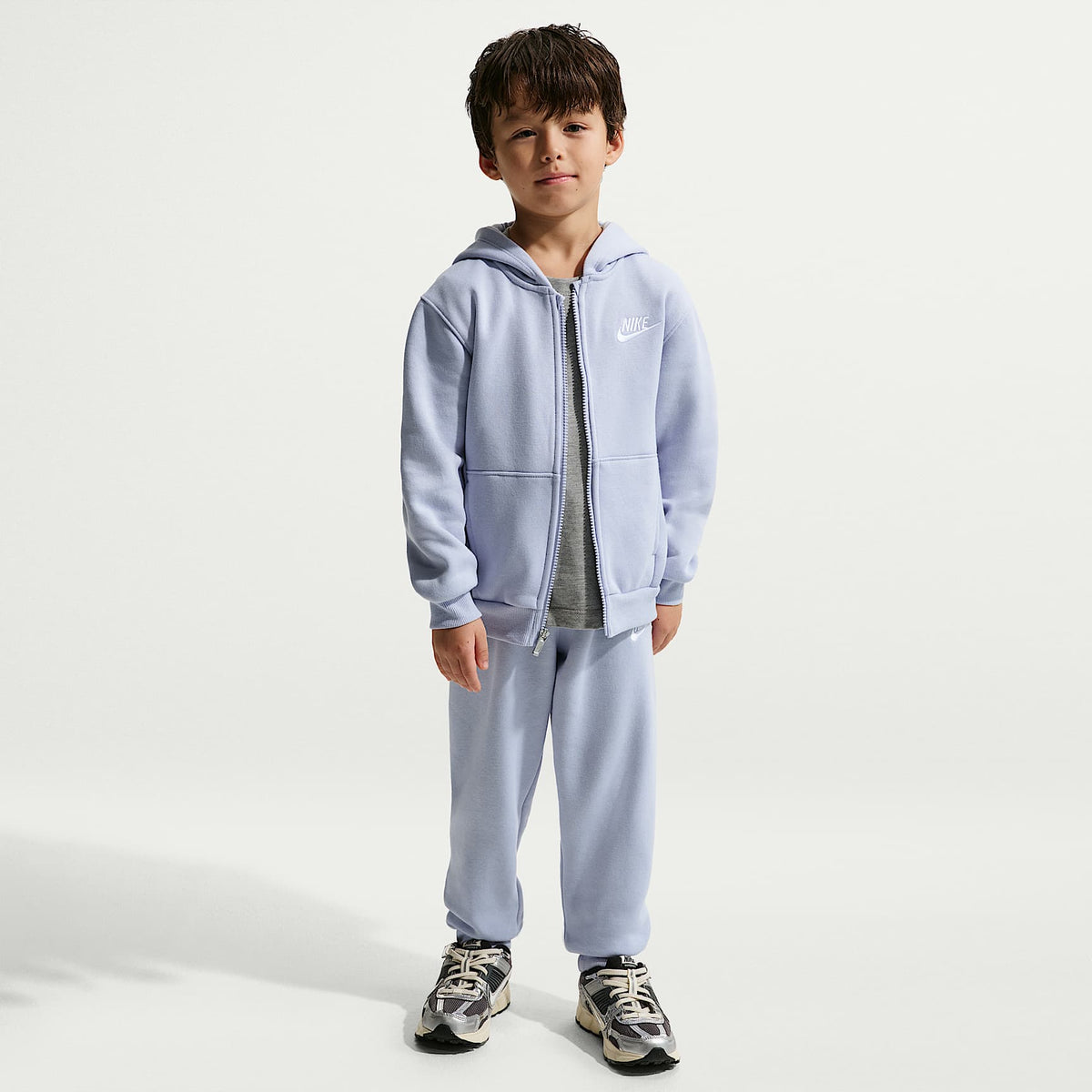Conjunto de 2 piezas Club de cierre completo para niños talla pequeña Nike – Gris – vista 6