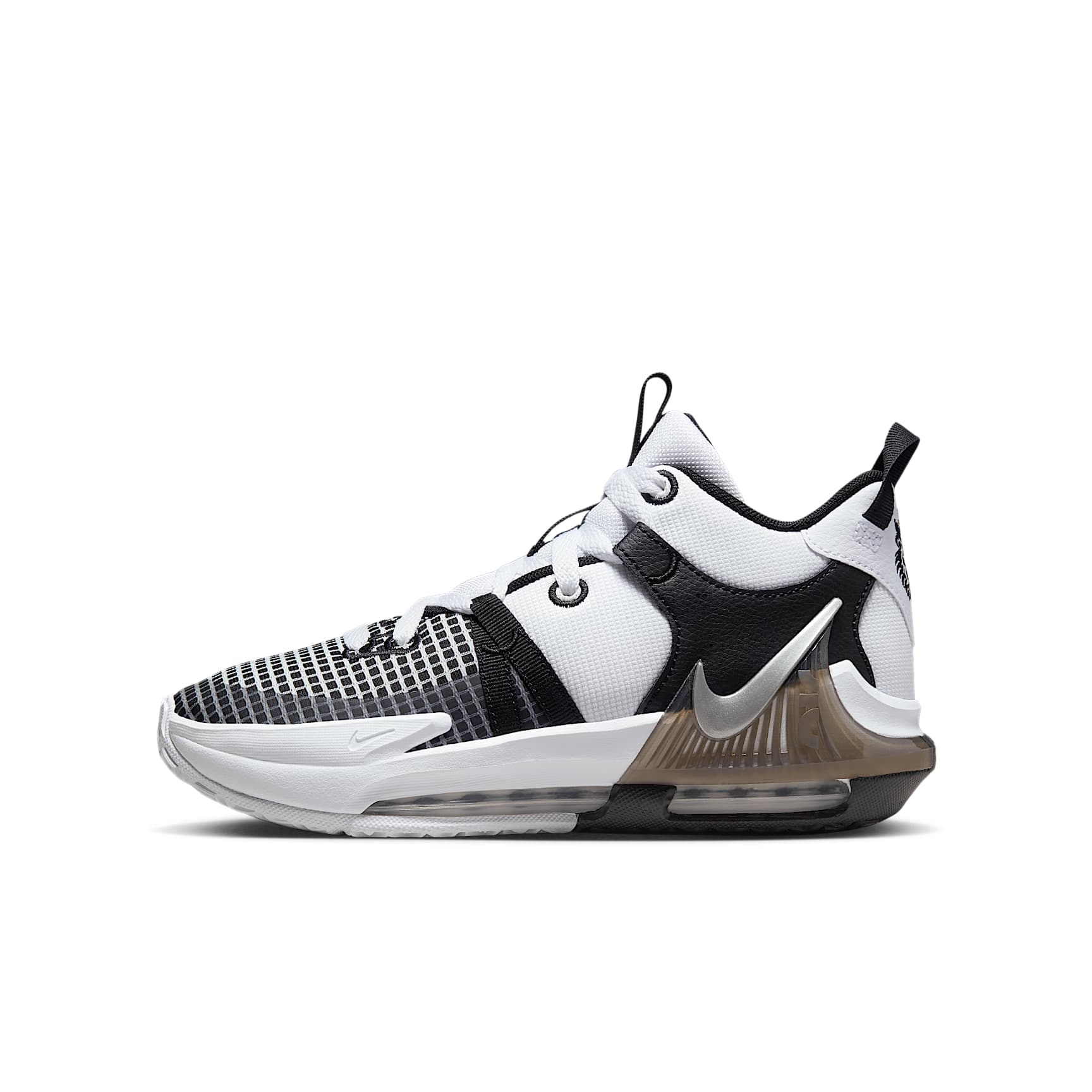 LeBron Witness 7 – Blanco/Negro/Negro/Plata metalizado – vista 1