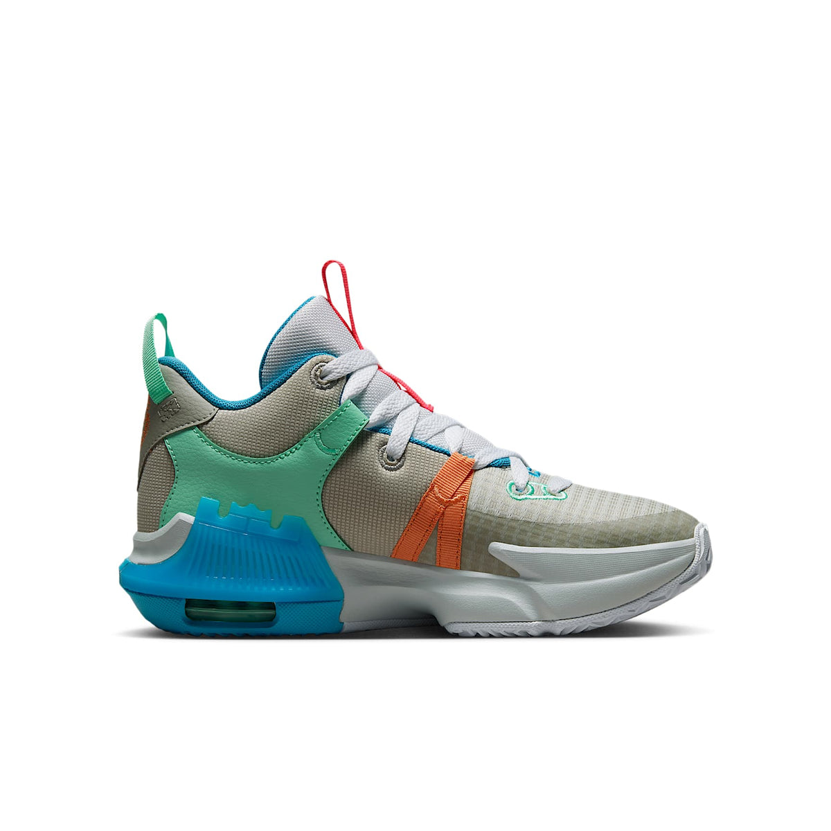 LeBron Witness 7 – Gris niebla/Adoquín/Azul láser/Hiperrosa – vista 3