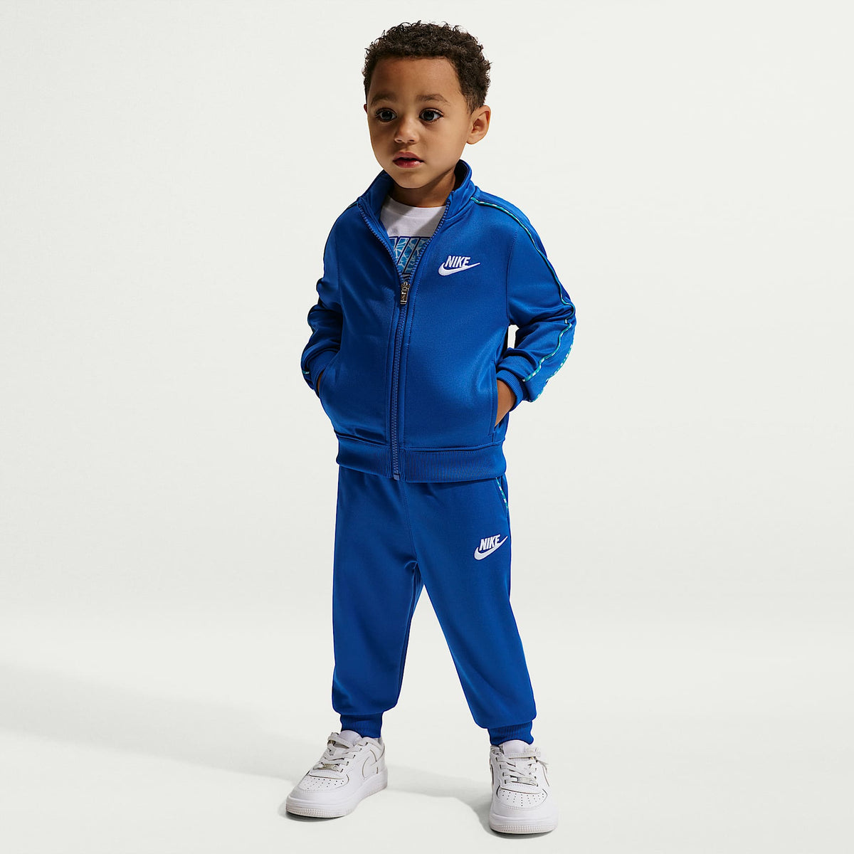 Conjunto infantil de 2 piezas Dri-FIT con ribetes y cierre completo Nike Propus Lifestyle – Royal juego – vista 1