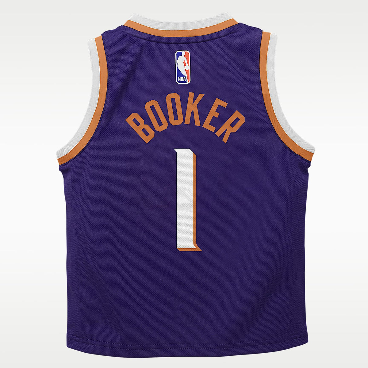 Jersey Nike NBA Swingman para niños talla pequeña Devin Booker Phoenix Suns Icon Edition – Morado – vista 2