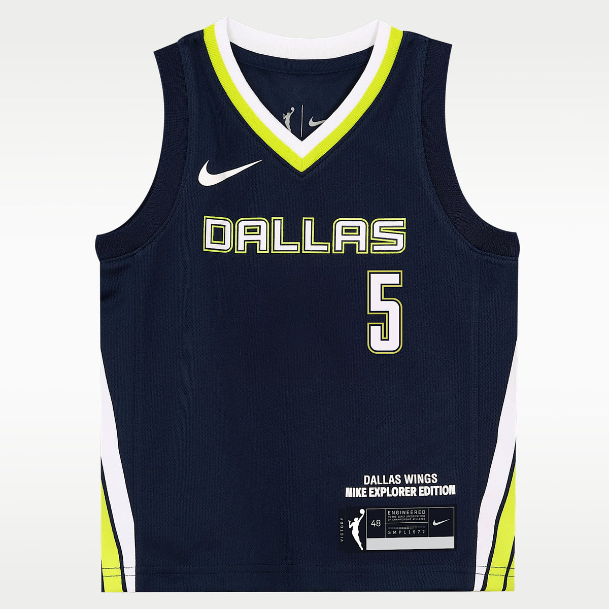 Jersey Nike de la WNBA para niños talla pequeña Paige Bueckers Dallas Wings Explorer Edition – Azul marino universitario – vista 1