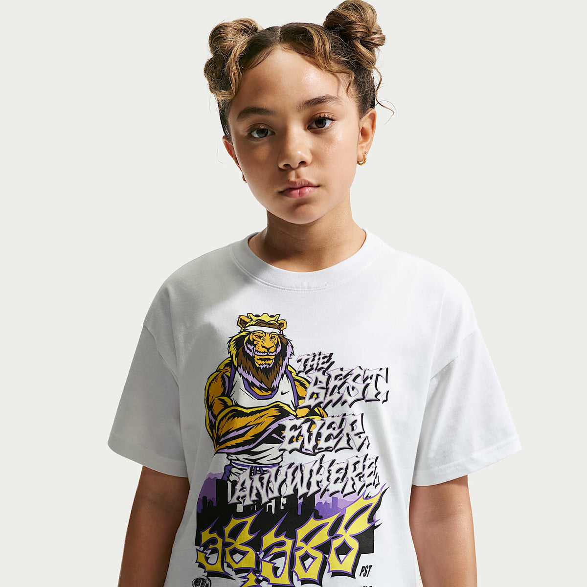 Playera para niño talla grande LeBron – Blanco – vista 1
