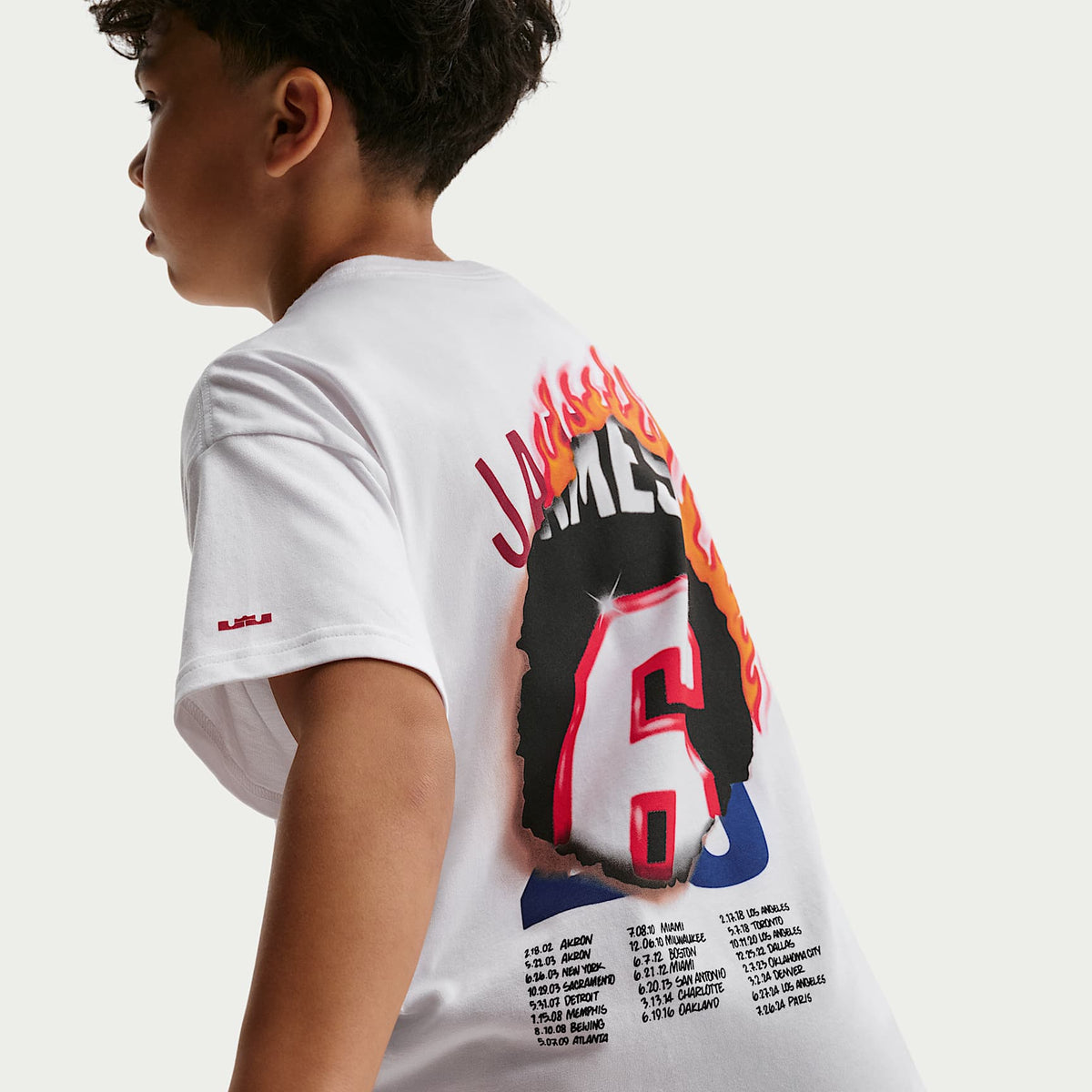 Playera de básquetbol para niños LeBron "Good Intentions" – Blanco – vista 3