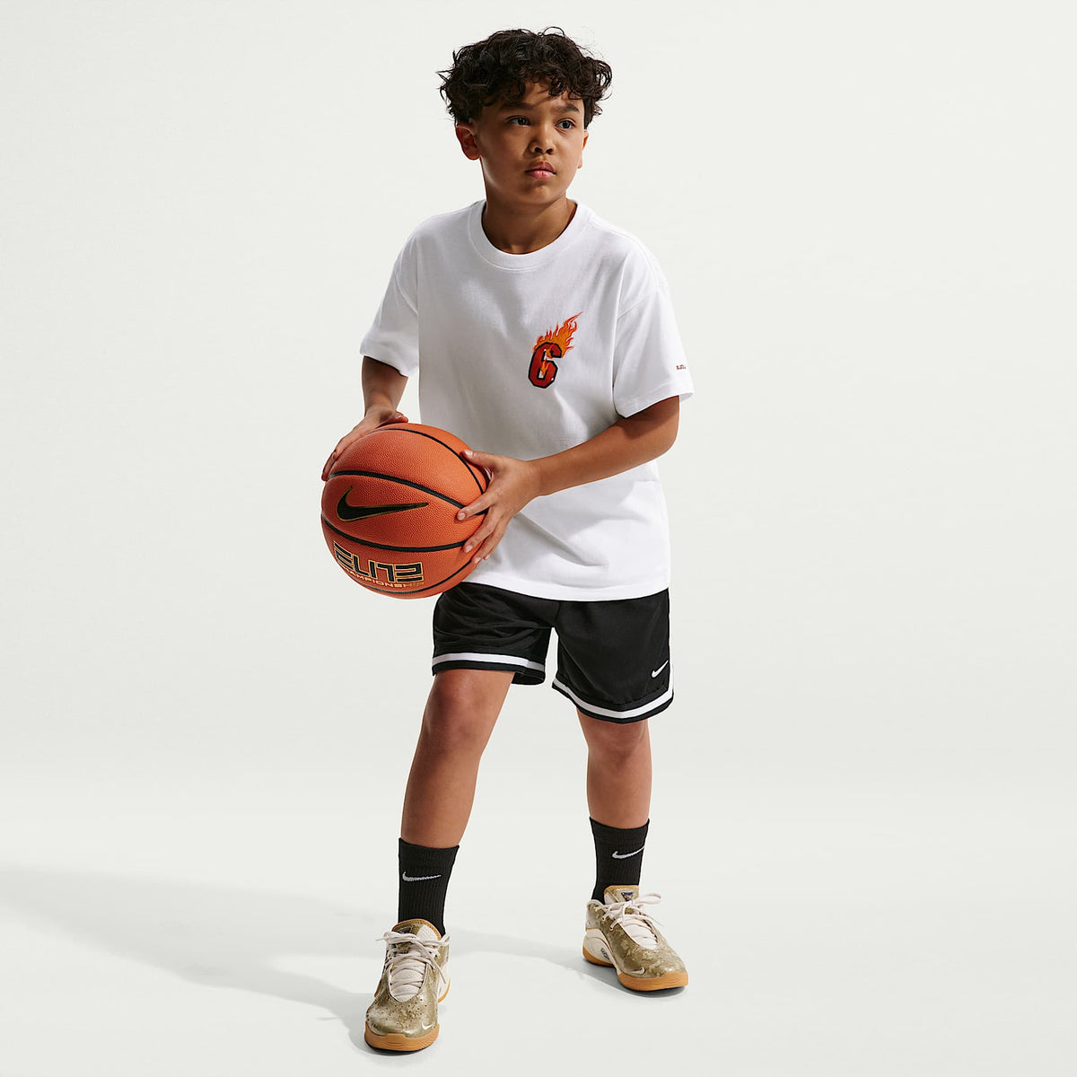 Playera de básquetbol para niños LeBron "Good Intentions" – Blanco – vista 4