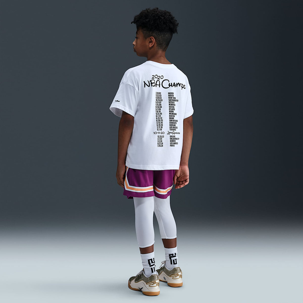 Playera de básquetbol Max90 para niños talla grande de LeBron "Bubble Boy" – Blanco – vista 5