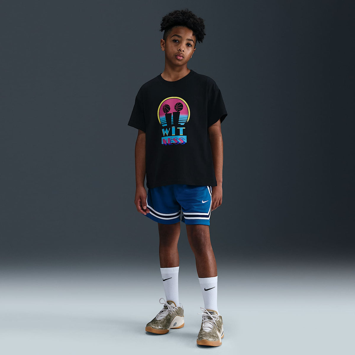 Playera de básquetbol Max90 para niños talla grande de LeBron "Miami Twice" – Negro – vista 4