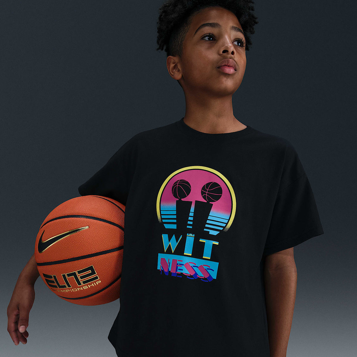 Playera de básquetbol Max90 para niños talla grande de LeBron "Miami Twice" – Negro – vista 1