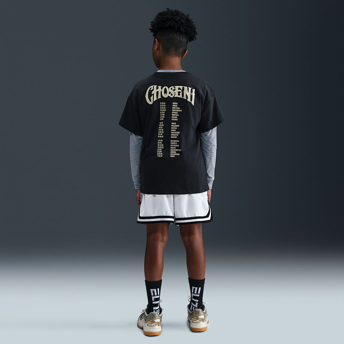 Playera de básquetbol Max90 para niños talla grande de LeBron "Point Forward" – Sombrío apagado – vista 5