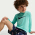Conjunto de playera de manga larga y short para niño talla pequeña Nike Swim – Azul verdoso/Negro – vista 5