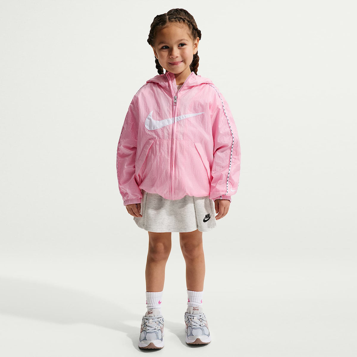 Chamarra ripstop translúcida y ligera para niños talla pequeña Nike – Rosa – vista 4