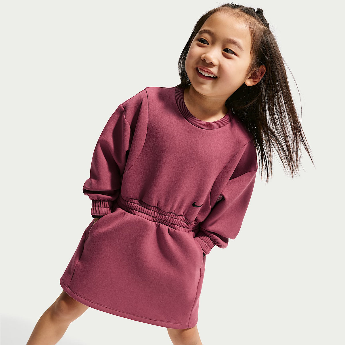 Vestido Luxe Perform infatil Nike – Rosa humo – vista 4