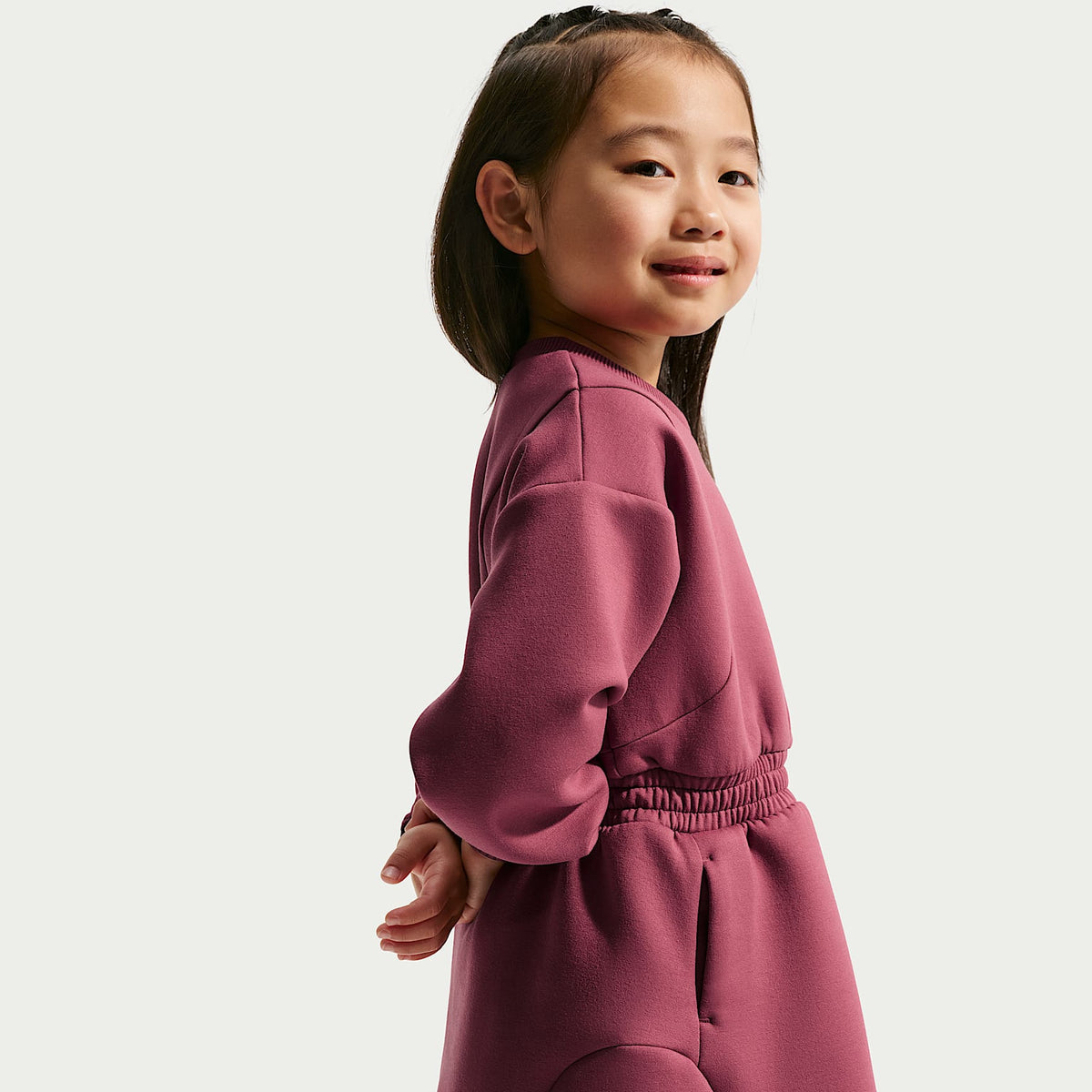 Vestido Luxe Perform infatil Nike – Rosa humo – vista 3
