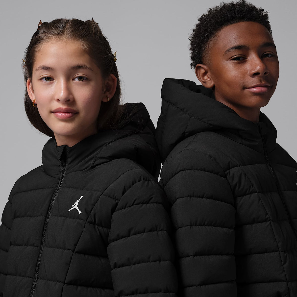 Chamarra acolchada Active de densidad media para niños talla grande Jordan – Negro – vista 3