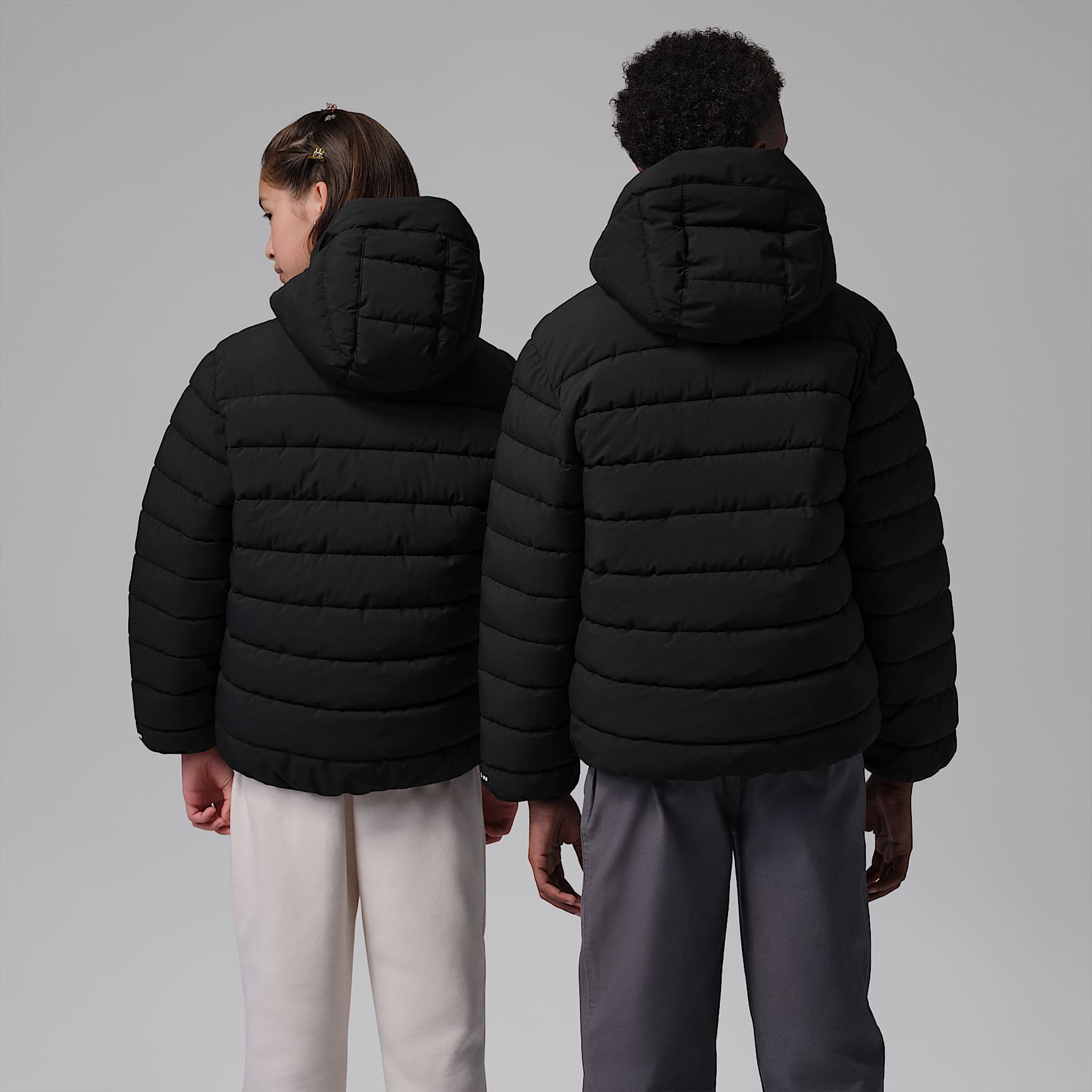 Chamarra acolchada Active de densidad media para niños talla grande Jordan – Negro – vista 2