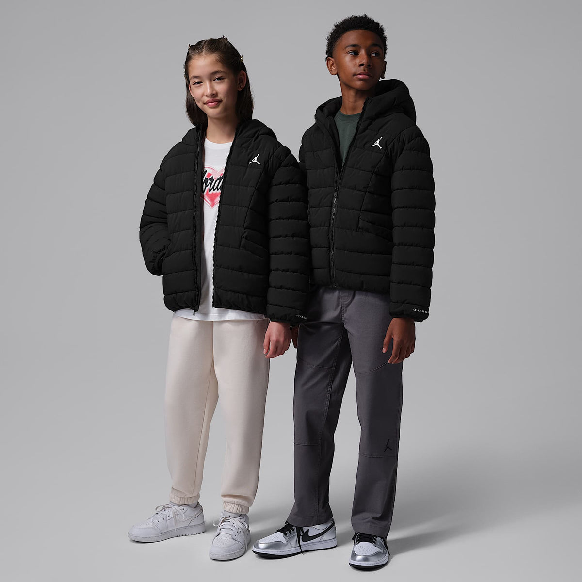 Chamarra acolchada Active de densidad media para niños talla grande Jordan – Negro – vista 8