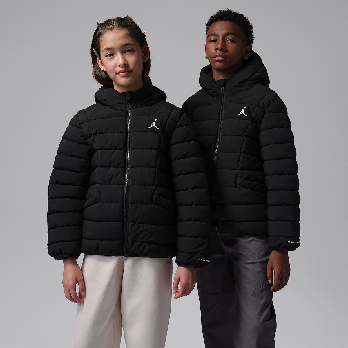 Chamarra acolchada Active de densidad media para niños talla grande Jordan – Negro – vista 1