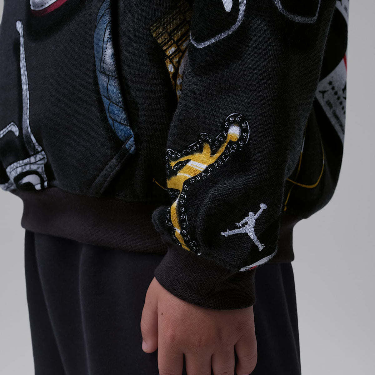 Sudadera con gorro sin cierre Mike's Flight Kit para niños talla pequeña Jordan – Sombrío apagado – vista 5