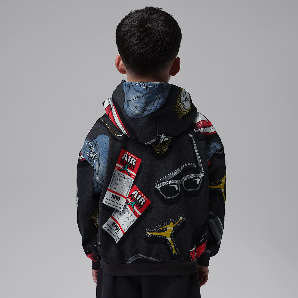 Sudadera con gorro sin cierre Mike's Flight Kit para niños talla pequeña Jordan – Sombrío apagado – vista 2