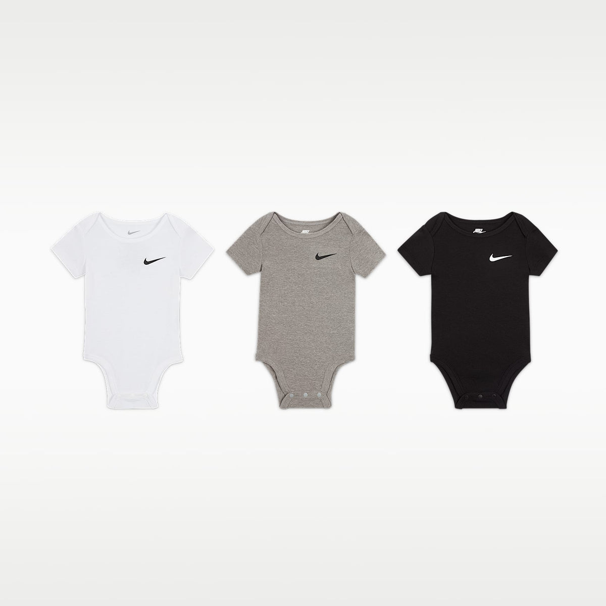 Monos para bebé (0 a 6 meses) (3 piezas) Nike Mini Me – Gris oscuro jaspeado – vista 1