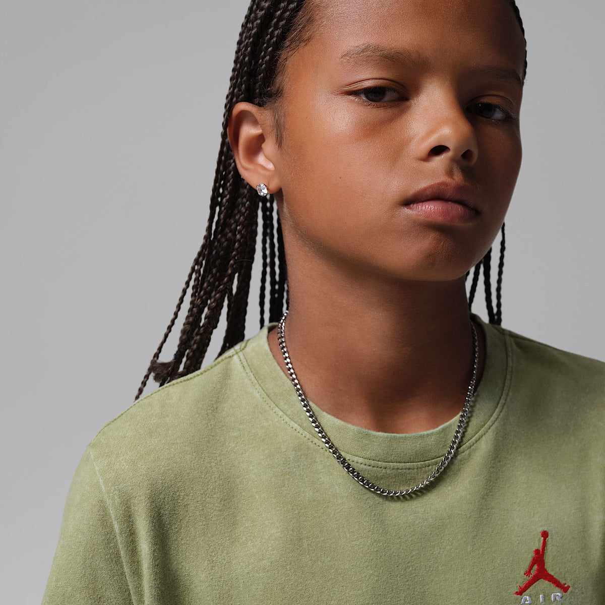 Playera con lavado ácido para niños talla grande Jordan – Caimán – vista 3