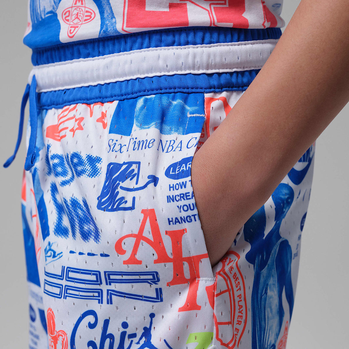 Shorts deportivos Dri-FIT con estampado con diseño de diamante para niños talla grande Jordan – Royal juego – vista 4