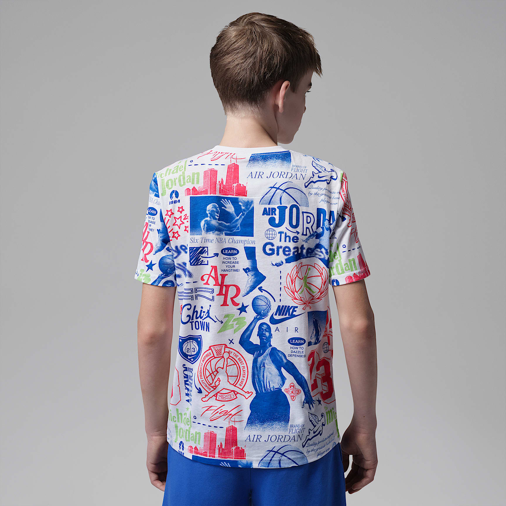 Playera estampada Billboard para niños talla grande Jordan – Blanco – vista 2
