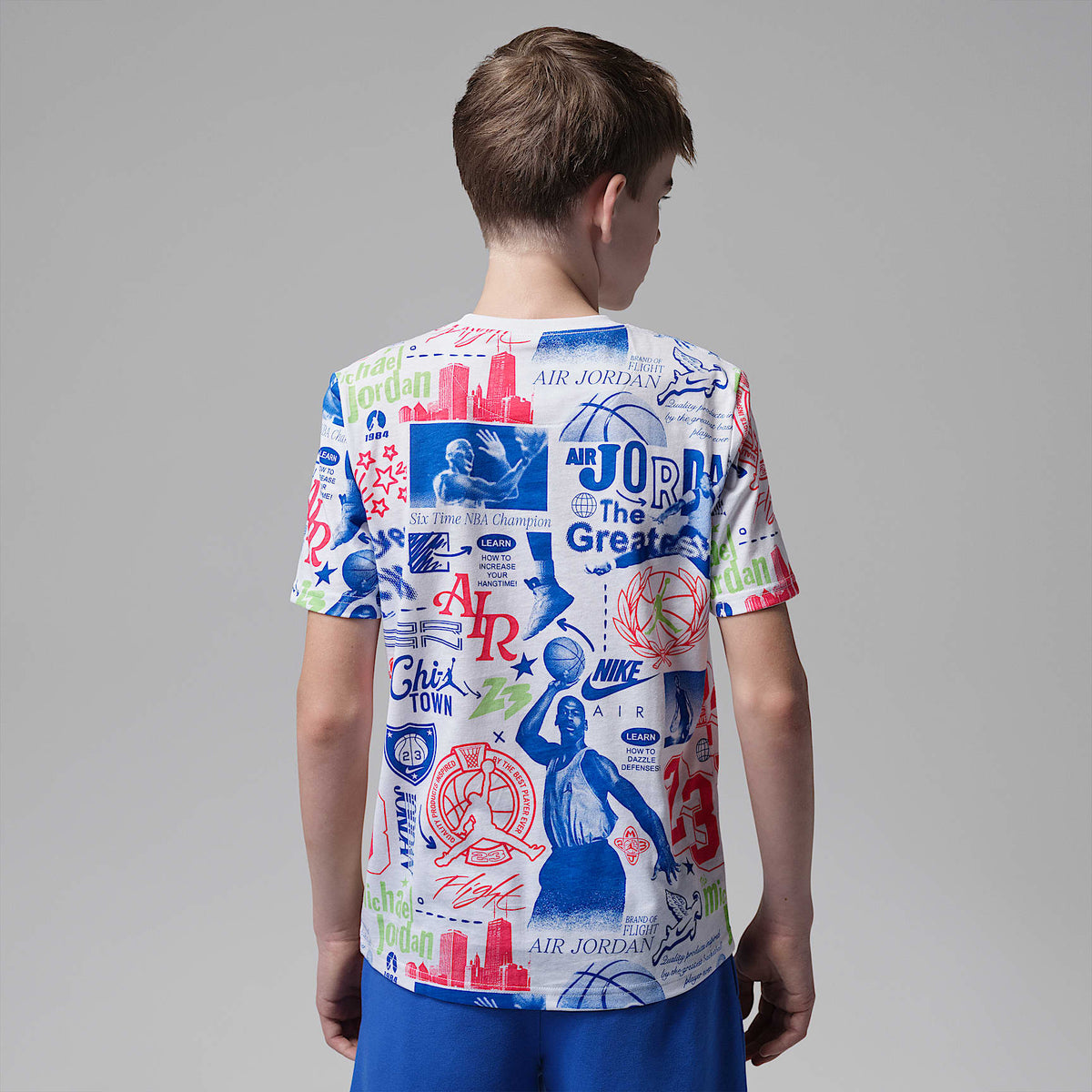 Playera estampada Billboard para niños talla grande Jordan – Blanco – vista 2