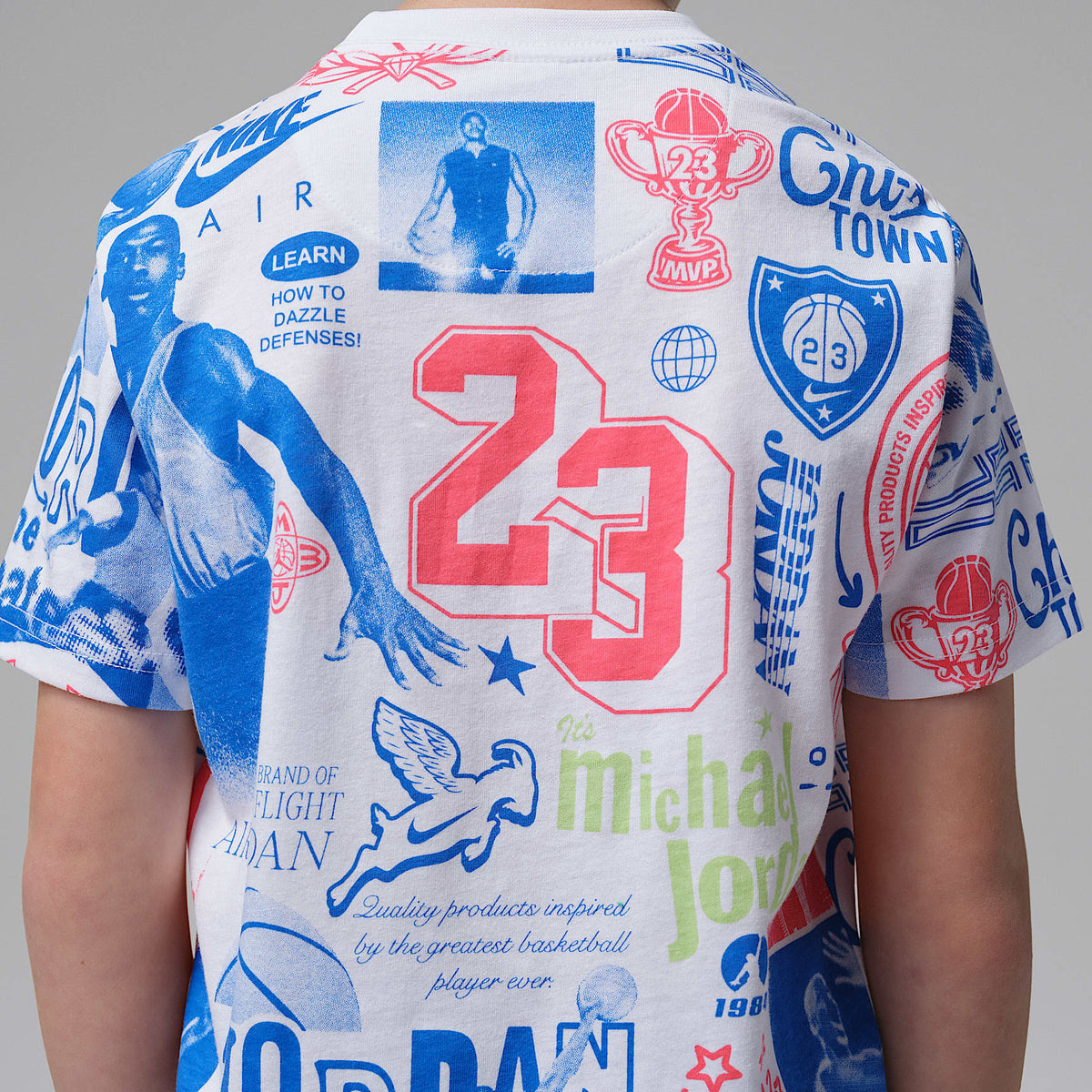 Playera con estampado Billboard para niños talla pequeña Jordan – Blanco – vista 5