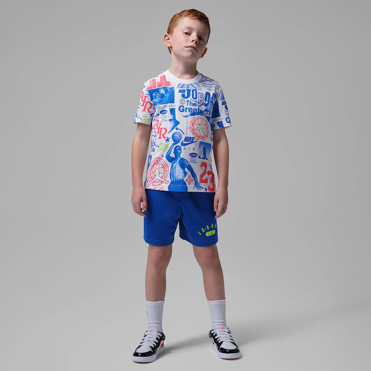 Playera con estampado Billboard para niños talla pequeña Jordan – Blanco – vista 6