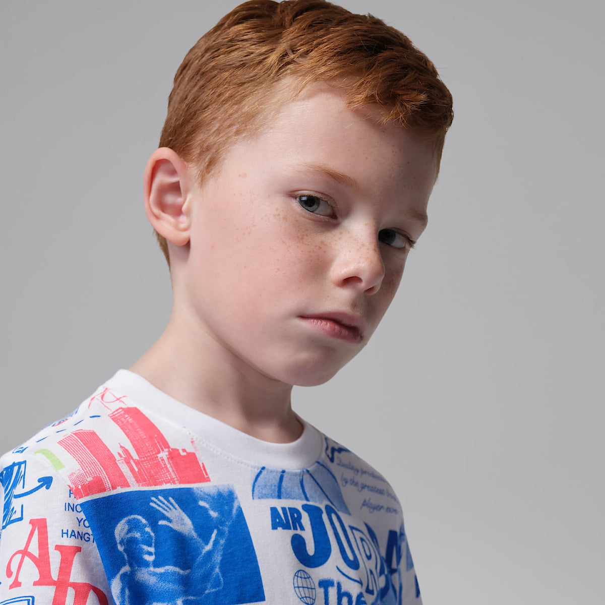 Playera con estampado Billboard para niños talla pequeña Jordan – Blanco – vista 3
