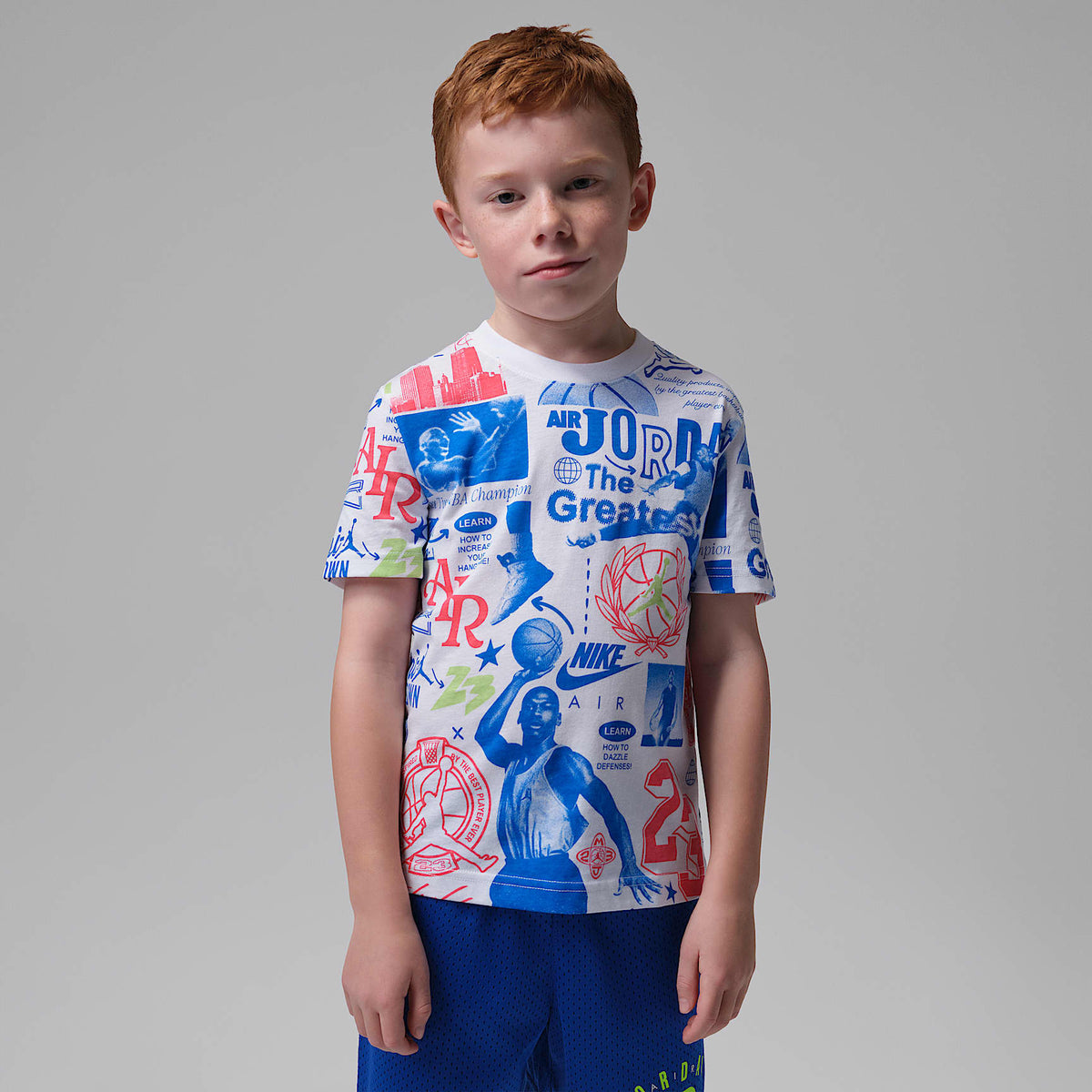 Playera con estampado Billboard para niños talla pequeña Jordan – Blanco – vista 1