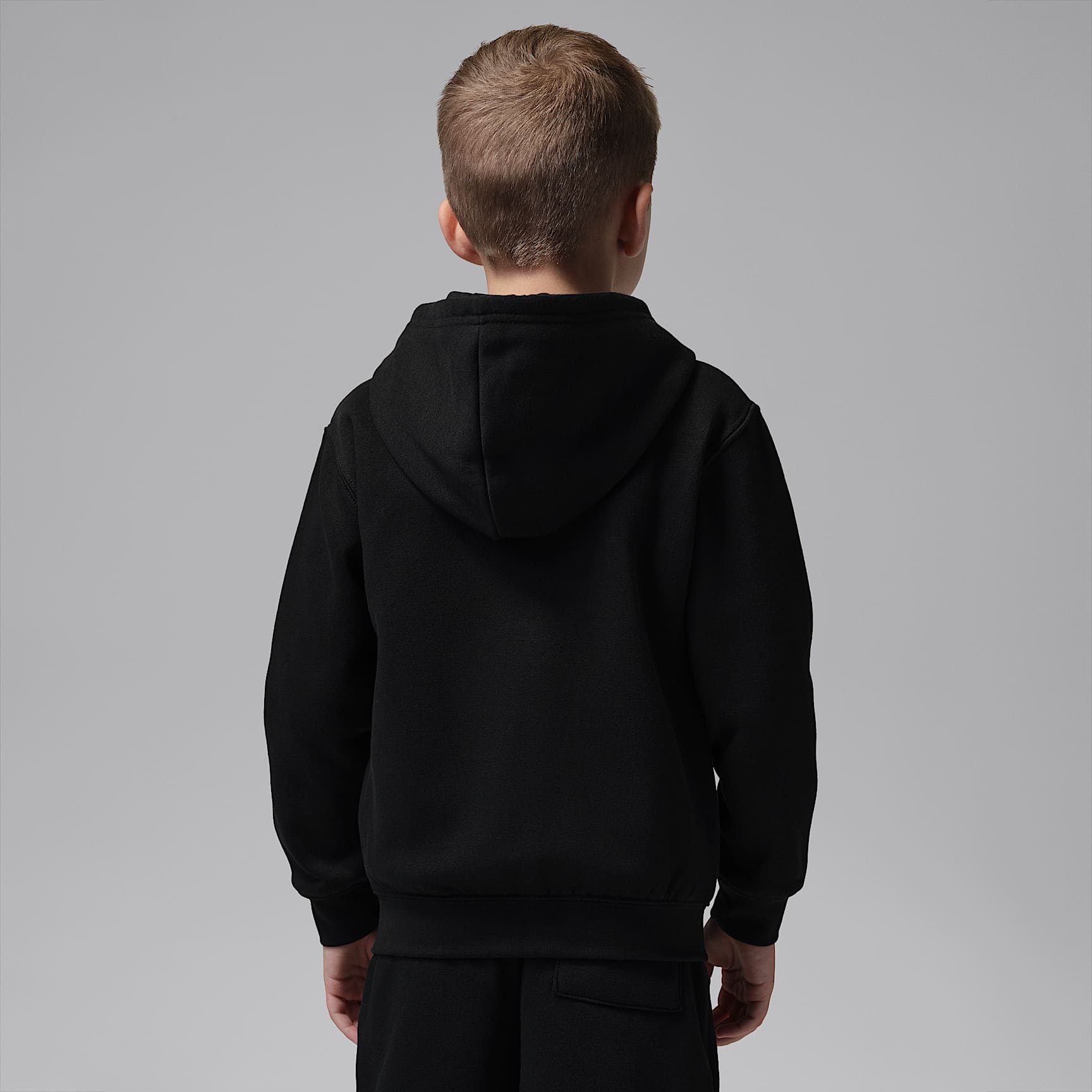 Sudadera con gorro de cierre completo para niños talla pequeña Jordan Brooklyn Fleece – Negro – vista 2
