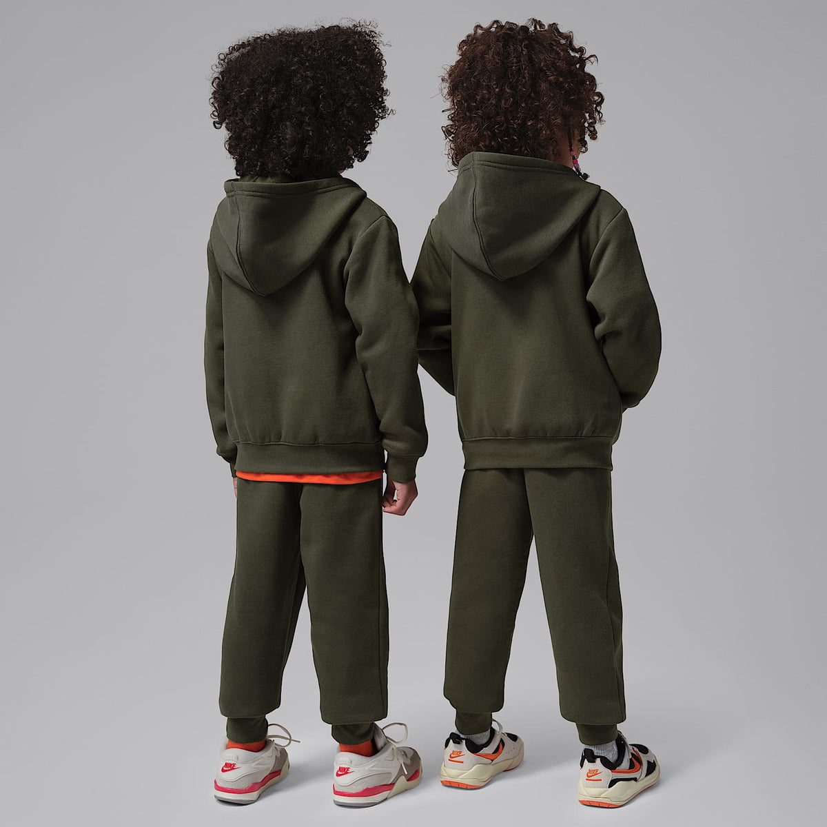 Conjunto de 2 piezas con sudadera con gorro de cierre completo para niños talla pequeña Jordan Brooklyn Fleece – Marrón – vista 2