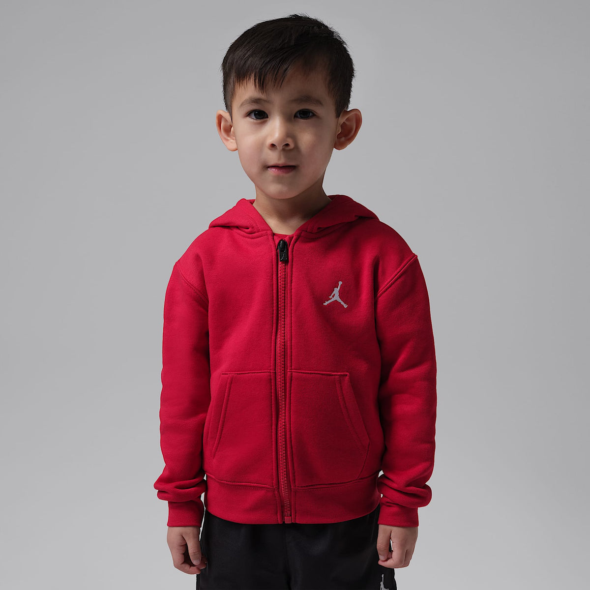 Sudadera con gorro de cierre completo infantil Jordan Brooklyn Fleece – Rojo – vista 1