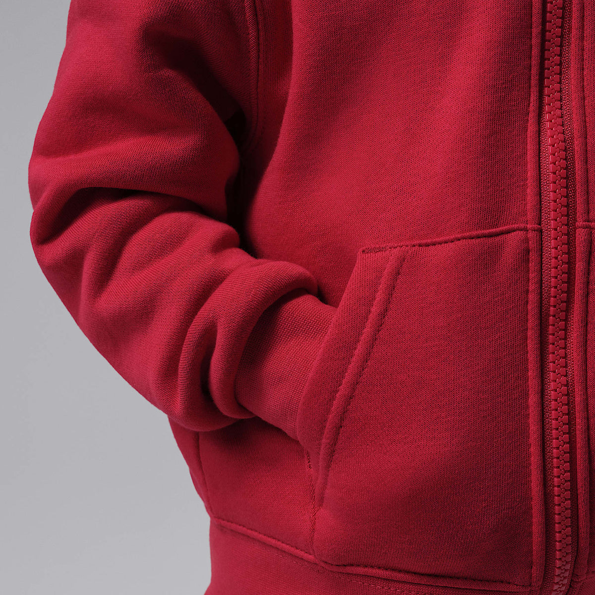 Sudadera con gorro de cierre completo infantil Jordan Brooklyn Fleece – Rojo – vista 5