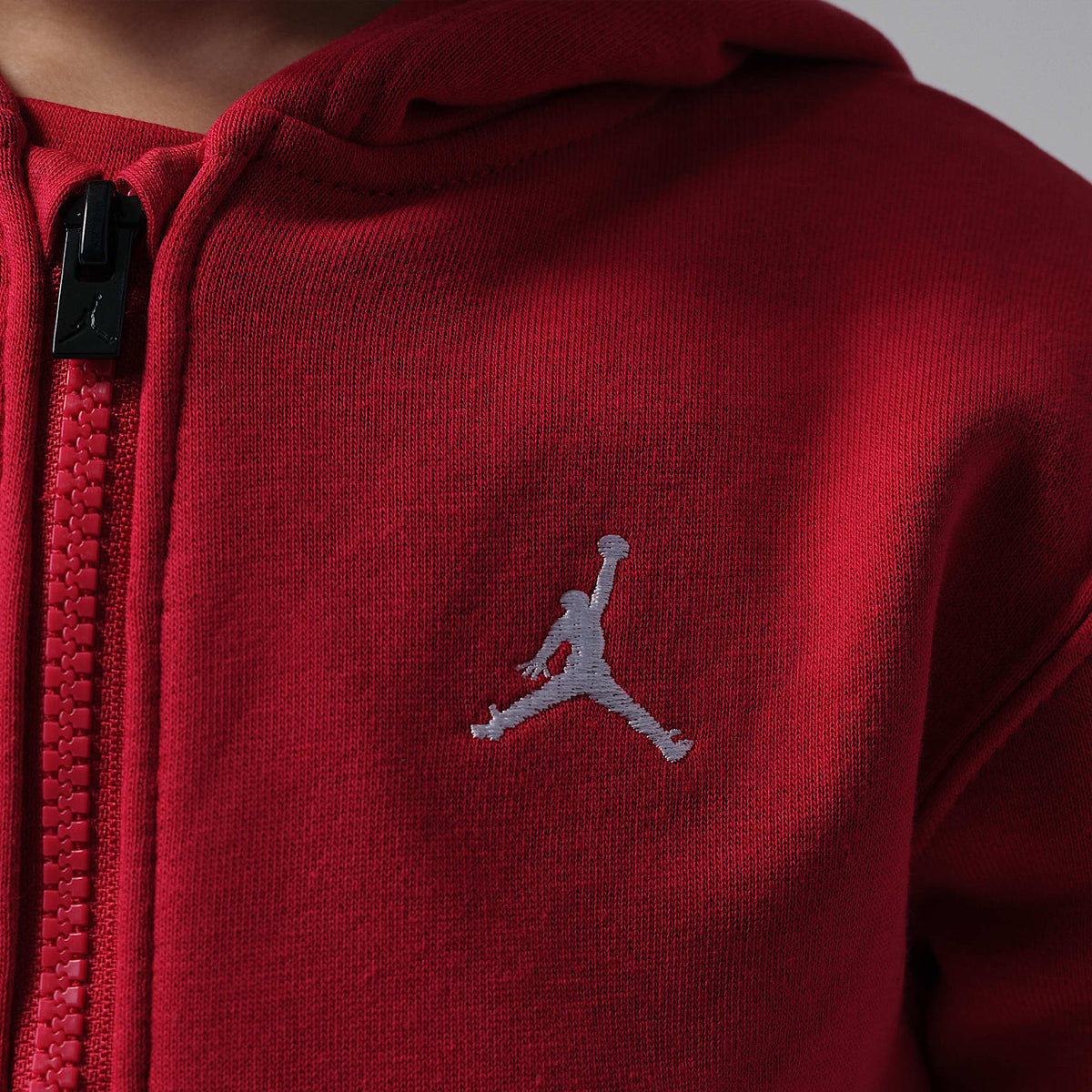 Sudadera con gorro de cierre completo infantil Jordan Brooklyn Fleece – Rojo – vista 4