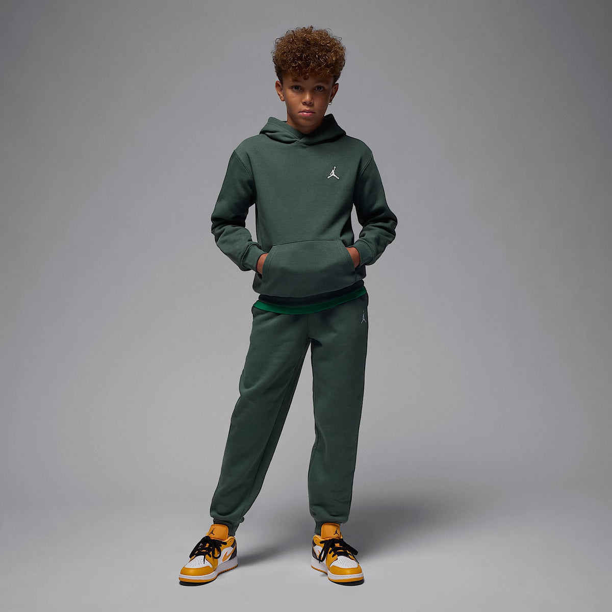 Pants Jordan Brooklyn Fleece para niños talla grande – Verde medianoche – vista 5