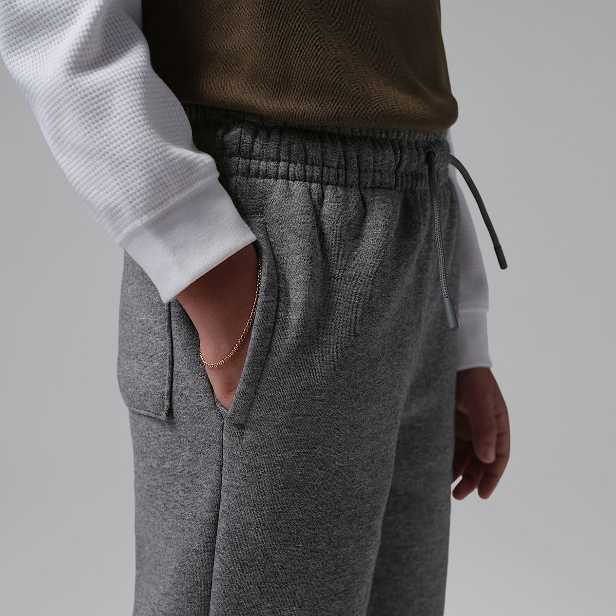 Pants para niños talla pequeña Jordan Brooklyn Fleece – Gris – vista 3
