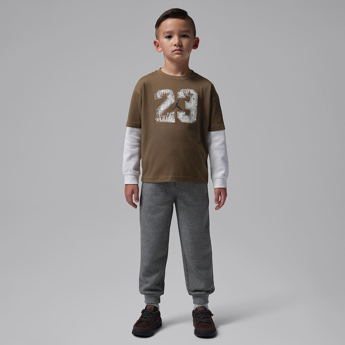 Pants para niños talla pequeña Jordan Brooklyn Fleece – Gris – vista 7